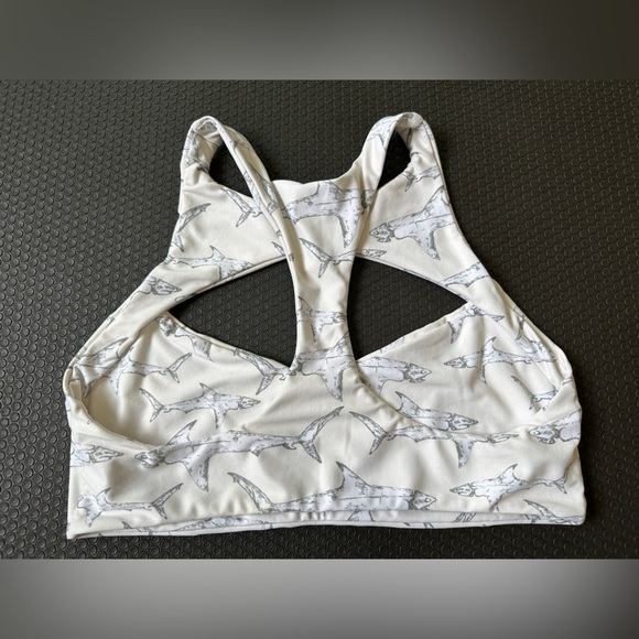 Boys + Arrows Fish Outta Water Shark Bikini Top, Size L - Picture 6 of 6
